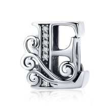 Load image into Gallery viewer, BSC030 26 Letters DIY Bracelet Beaded Accessories Zircon Silver Beads, Style:, A, B, C, D, E, F, G, H, I, J, K, L, M, N, O, P, Q, R, S, T, U, V, W, X, Y, Z