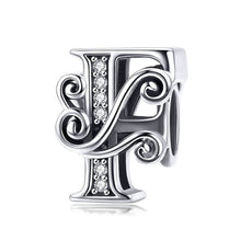 Load image into Gallery viewer, BSC030 26 Letters DIY Bracelet Beaded Accessories Zircon Silver Beads, Style:, A, B, C, D, E, F, G, H, I, J, K, L, M, N, O, P, Q, R, S, T, U, V, W, X, Y, Z