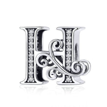 Load image into Gallery viewer, BSC030 26 Letters DIY Bracelet Beaded Accessories Zircon Silver Beads, Style:, A, B, C, D, E, F, G, H, I, J, K, L, M, N, O, P, Q, R, S, T, U, V, W, X, Y, Z