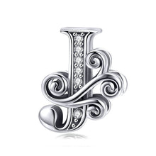 Load image into Gallery viewer, BSC030 26 Letters DIY Bracelet Beaded Accessories Zircon Silver Beads, Style:, A, B, C, D, E, F, G, H, I, J, K, L, M, N, O, P, Q, R, S, T, U, V, W, X, Y, Z