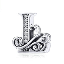 Load image into Gallery viewer, BSC030 26 Letters DIY Bracelet Beaded Accessories Zircon Silver Beads, Style:, A, B, C, D, E, F, G, H, I, J, K, L, M, N, O, P, Q, R, S, T, U, V, W, X, Y, Z