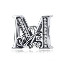Load image into Gallery viewer, BSC030 26 Letters DIY Bracelet Beaded Accessories Zircon Silver Beads, Style:, A, B, C, D, E, F, G, H, I, J, K, L, M, N, O, P, Q, R, S, T, U, V, W, X, Y, Z