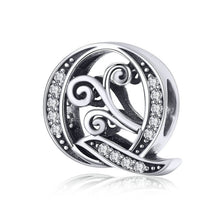 Load image into Gallery viewer, BSC030 26 Letters DIY Bracelet Beaded Accessories Zircon Silver Beads, Style:, A, B, C, D, E, F, G, H, I, J, K, L, M, N, O, P, Q, R, S, T, U, V, W, X, Y, Z