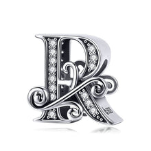 Load image into Gallery viewer, BSC030 26 Letters DIY Bracelet Beaded Accessories Zircon Silver Beads, Style:, A, B, C, D, E, F, G, H, I, J, K, L, M, N, O, P, Q, R, S, T, U, V, W, X, Y, Z