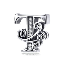 Load image into Gallery viewer, BSC030 26 Letters DIY Bracelet Beaded Accessories Zircon Silver Beads, Style:, A, B, C, D, E, F, G, H, I, J, K, L, M, N, O, P, Q, R, S, T, U, V, W, X, Y, Z
