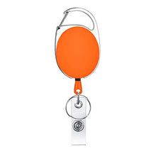 Load image into Gallery viewer, 68cm Retractable Pull Badge Reel Zinc Alloy ID Lanyard Name Tag Card Badge Holder, White, Orange, Pink, Black, Red, Yellow, Green, Navy Blue, Purple, Sky Blue