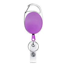 Load image into Gallery viewer, 68cm Retractable Pull Badge Reel Zinc Alloy ID Lanyard Name Tag Card Badge Holder, White, Orange, Pink, Black, Red, Yellow, Green, Navy Blue, Purple, Sky Blue