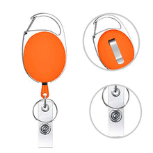 Load image into Gallery viewer, 68cm Retractable Pull Badge Reel Zinc Alloy ID Lanyard Name Tag Card Badge Holder, White, Orange, Pink, Black, Red, Yellow, Green, Navy Blue, Purple, Sky Blue