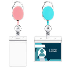Load image into Gallery viewer, 68cm Retractable Pull Badge Reel Zinc Alloy ID Lanyard Name Tag Card Badge Holder, White, Orange, Pink, Black, Red, Yellow, Green, Navy Blue, Purple, Sky Blue