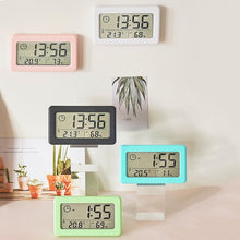 Load image into Gallery viewer, YD005 Mini Light and Thin LCD Screen Temperature/Humidity Meter Electronic Clock, White, Red, Green, Blue, Black