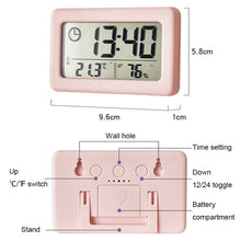 Load image into Gallery viewer, YD005 Mini Light and Thin LCD Screen Temperature/Humidity Meter Electronic Clock, White, Red, Green, Blue, Black