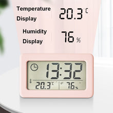 Load image into Gallery viewer, YD005 Mini Light and Thin LCD Screen Temperature/Humidity Meter Electronic Clock, White, Red, Green, Blue, Black