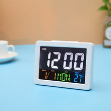 Load image into Gallery viewer, G2000 Color Screen Date Temperature Display Alarm Clock Desk Clock, White, Black