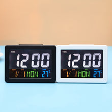 Load image into Gallery viewer, G2000 Color Screen Date Temperature Display Alarm Clock Desk Clock, White, Black