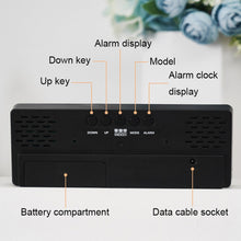 Load image into Gallery viewer, 0715 Voice-activated LED Mute Date Temperature Display Electronic Clock, Black Surface Blue Light, Black Surface Green Light, Black Surface Red Light, White Shell Blue Light, White Shell Green Light, White Shell Red Light, Black Shell Blue Light       ...