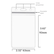 Load image into Gallery viewer, 20 PCS Transparent PVC Vertical Plastic Card Sleeves Waterproof ID Card Sleeves Badges, ID Card Sleeves Badges