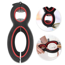 Load image into Gallery viewer, 6 In 1 Simple Can Opener Multifunctional Plastic Bottle Opener, 6 In 1 Black Red