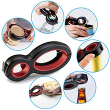 Load image into Gallery viewer, 6 In 1 Simple Can Opener Multifunctional Plastic Bottle Opener, 6 In 1 Black Red