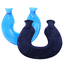 Load image into Gallery viewer, U-shaped PVC Hot Compress Shoulder And Neck Explosion-proof Water Injection Hot Water Bag, Blue + Gray Crystal, Blue + Navy Crystal, Blue + Green Snowflake Knitted, Blue + Gray Knitted, Blue + Cyan Knitted, Blue Light Cyan Knitted                      ...