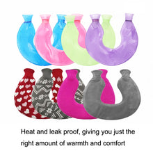 Load image into Gallery viewer, U-shaped PVC Hot Compress Shoulder And Neck Explosion-proof Water Injection Hot Water Bag, Blue + Gray Crystal, Blue + Navy Crystal, Blue + Green Snowflake Knitted, Blue + Gray Knitted, Blue + Cyan Knitted, Blue Light Cyan Knitted                      ...