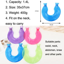 Load image into Gallery viewer, U-shaped PVC Hot Compress Shoulder And Neck Explosion-proof Water Injection Hot Water Bag, Blue + Gray Crystal, Blue + Navy Crystal, Blue + Green Snowflake Knitted, Blue + Gray Knitted, Blue + Cyan Knitted, Blue Light Cyan Knitted                      ...