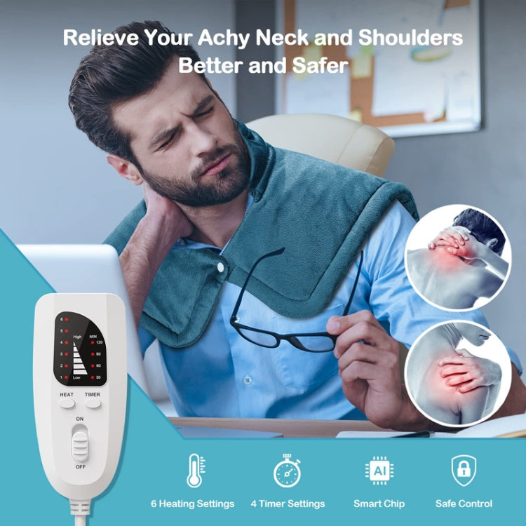 Electric Heated Thermal Shawl On The Back And The Neck, UK Plug (Creamy-white), EU Plug (Creamy-white), US Plug (Creamy-white), AU Plug (Creamy-white), UK Plug (Dark Gray), EU Plug (Dark Gray), US Plug (Dark Gray), AU Plug (Dark Gray)