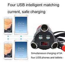 Load image into Gallery viewer, KingNeed C30 Four USB Car Charger 3 In 1 Car Cigarette Lighter, C30