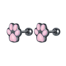 Load image into Gallery viewer, Cat Ears Claws Earrings 925 Silver Plated Black Gold Earrings, SCE1515, SCE1516