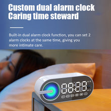 Load image into Gallery viewer, RBT-G30 Mirror Colorful Light Effect Subwoofer Bluetooth Alarm Clock Audio, Spec:, Sensor Version (Black), Sensor Version (White), Voice Version (White), Voice Version (Pink)