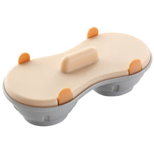 Load image into Gallery viewer, Two-compartment Steamed Egg Box Microwave Steamed Egg Plate  Egg Mold, Egg Plate (Blue), Egg Plate (Orange)