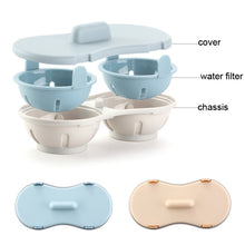 Load image into Gallery viewer, Two-compartment Steamed Egg Box Microwave Steamed Egg Plate  Egg Mold, Egg Plate (Blue), Egg Plate (Orange)