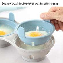 Load image into Gallery viewer, Two-compartment Steamed Egg Box Microwave Steamed Egg Plate  Egg Mold, Egg Plate (Blue), Egg Plate (Orange)