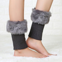 Load image into Gallery viewer, Ladies Short Type Flip Mouth Furry Warm Knit Socks Sleeve Boot Cover