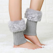 Load image into Gallery viewer, Ladies Short Type Flip Mouth Furry Warm Knit Socks Sleeve Boot Cover