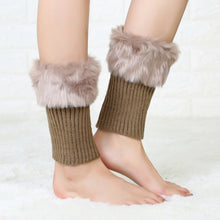 Load image into Gallery viewer, Ladies Short Type Flip Mouth Furry Warm Knit Socks Sleeve Boot Cover
