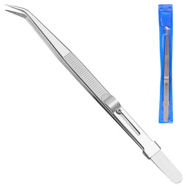 Diamond Jewellery Tweezers With Slotted Stainless Steel Tweezers ,Spec:, Straight, Bending