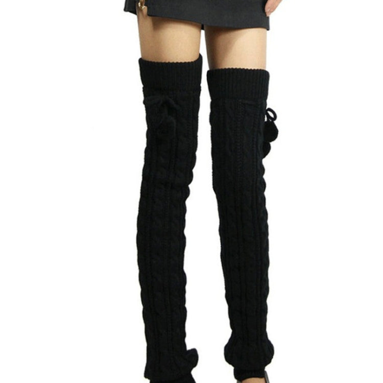 Ladies Winter Knitted Pile Up Socks Twist Over Knee Warm Boot Covers