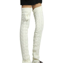 Load image into Gallery viewer, Ladies Winter Knitted Pile Up Socks Twist Over Knee Warm Boot Covers