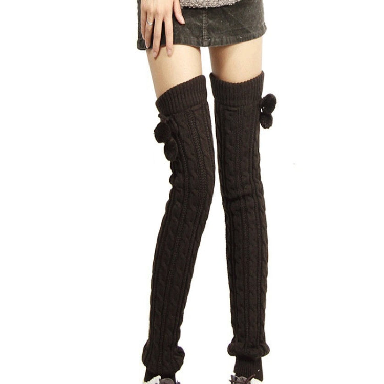 Ladies Winter Knitted Pile Up Socks Twist Over Knee Warm Boot Covers