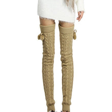 Load image into Gallery viewer, Ladies Winter Knitted Pile Up Socks Twist Over Knee Warm Boot Covers