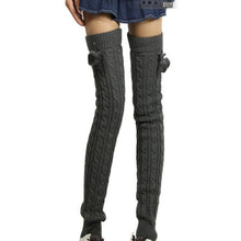 Load image into Gallery viewer, Ladies Winter Knitted Pile Up Socks Twist Over Knee Warm Boot Covers