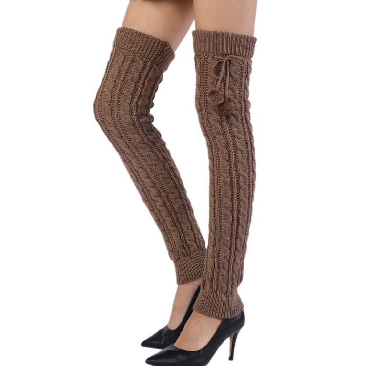 Ladies Winter Knitted Pile Up Socks Twist Over Knee Warm Boot Covers