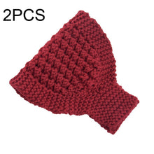 Load image into Gallery viewer, 2 PCS Knitted Headband Warm Ear Protection Widened Head Cover Hair Accessories, Creamy-white, Dark Gray, Light Grey, Black, Red, Pink, Khaki, Cream Color