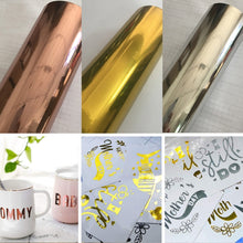 Load image into Gallery viewer, Glossy Metal Self Adhesive Vinyl Film DIY Cup Sticker Car Sticker, Gold 30cm x 100cm, Gold 30cm x 150cm, Silver 30cm x 100cm, Silver 30cm x 150cm, Rose Gold 30cm x 100cm, Rose Gold 30cm x 150cm