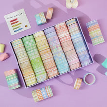 Load image into Gallery viewer, Small Fresh Lattice Salt Series Hand Account Tape Set, 60 Rolls 1.5cm x 2m, 30 Rolls 3cm x 2m
