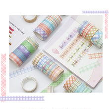 Load image into Gallery viewer, Small Fresh Lattice Salt Series Hand Account Tape Set, 60 Rolls 1.5cm x 2m, 30 Rolls 3cm x 2m