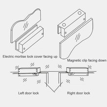 Load image into Gallery viewer, Top And Bottom Frameless Glass Door Aluminum Alloy Electric Mortise Lock, Left, Right