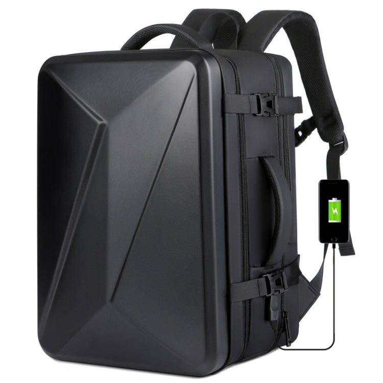 Large-capacity Waterproof Expandable Hard Shell Backpack with USB Charging Hole, 161 Light Grey, 161 Black, 161 Dark Gray, 162 Black, 162 Deep Gray, 162 Light Gray