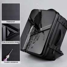 Load image into Gallery viewer, Large-capacity Waterproof Expandable Hard Shell Backpack with USB Charging Hole, 161 Light Grey, 161 Black, 161 Dark Gray, 162 Black, 162 Deep Gray, 162 Light Gray