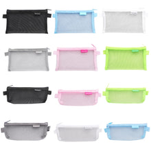 Load image into Gallery viewer, Hechooses D033 Transparent Mesh Exam Portable Pen Bag, Style:, Square (Black), Square (White), Square (Gray), Square (Pink), Square (Blue), Square (Green), Triangle (Black), Triangle (White), Triangle (Gray), Triangle (Pink), Triangle (Blue)           ...